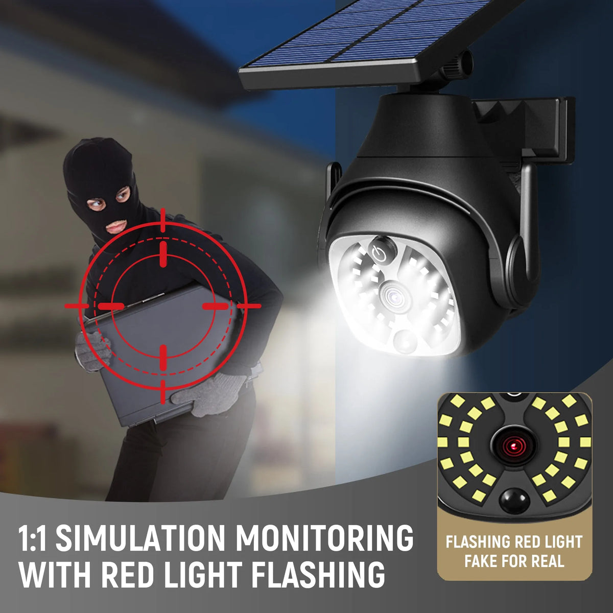 Solar powered outdoor wall light with human sensor, 1200mAh battery, ABS material, 145x120x170mm