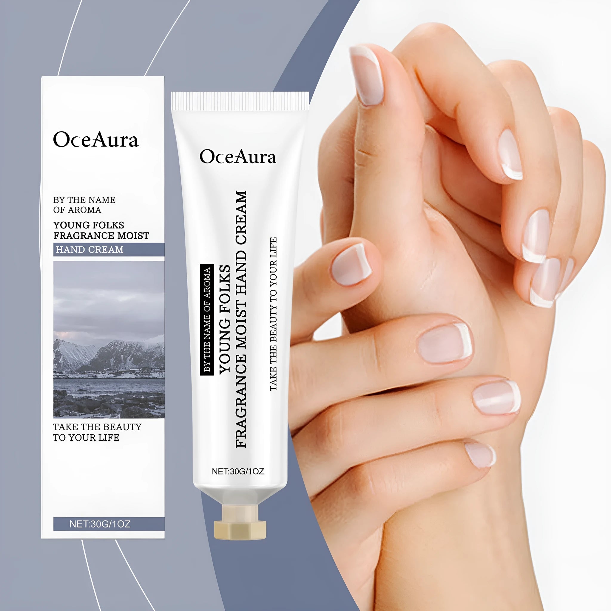 30g tube of fragrance-free hand cream with glycerin and hyaluronic acid for dry skin