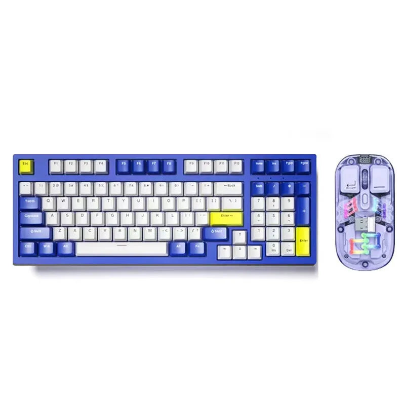 98-key mechanical keyboard and mouse set with backlight in various colour options