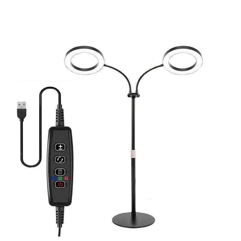 6-inch angel ring retractable floor grow light with aluminium alloy head and adjustable stand