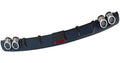 Black PP plastic rear bumper spoiler for car modification, shown in 118cm and 129cm sizes.