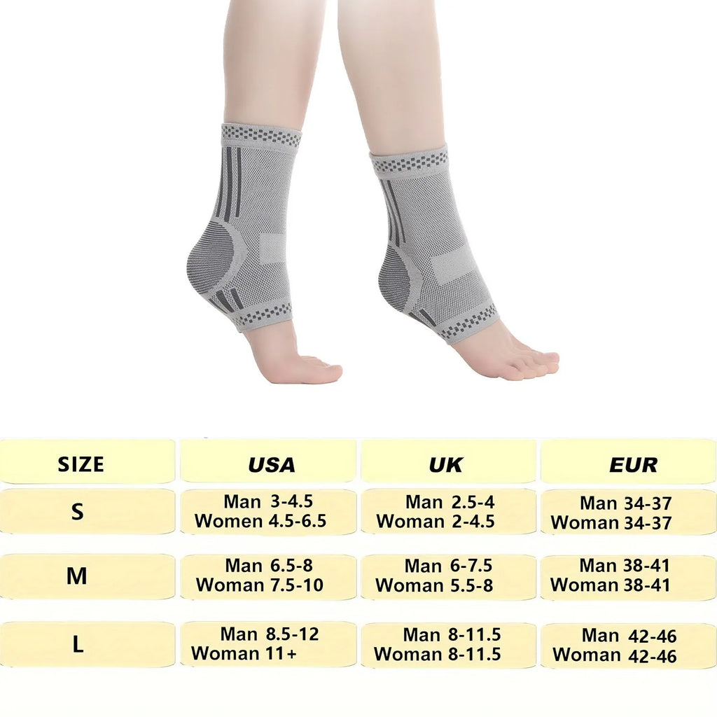 Graphene ankle brace compression sleeve for sprained ankle support with copper ions for breathability