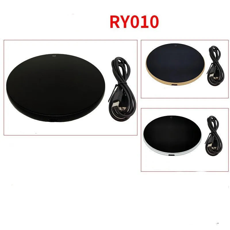 Black USB heating coaster pad for keeping mugs and cups warm on a desk
