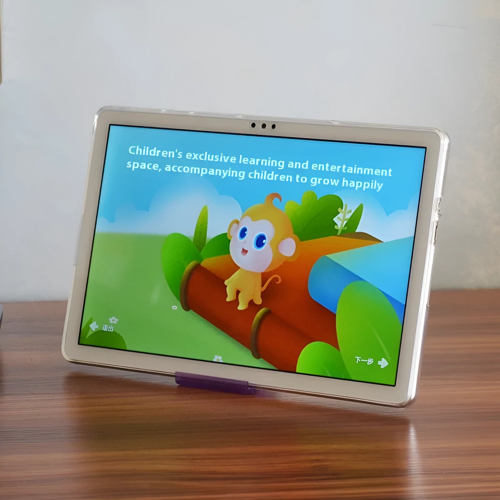 Clear white transparent ultra-thin silicone and TPU tablet protective case showing tablet through clear material
