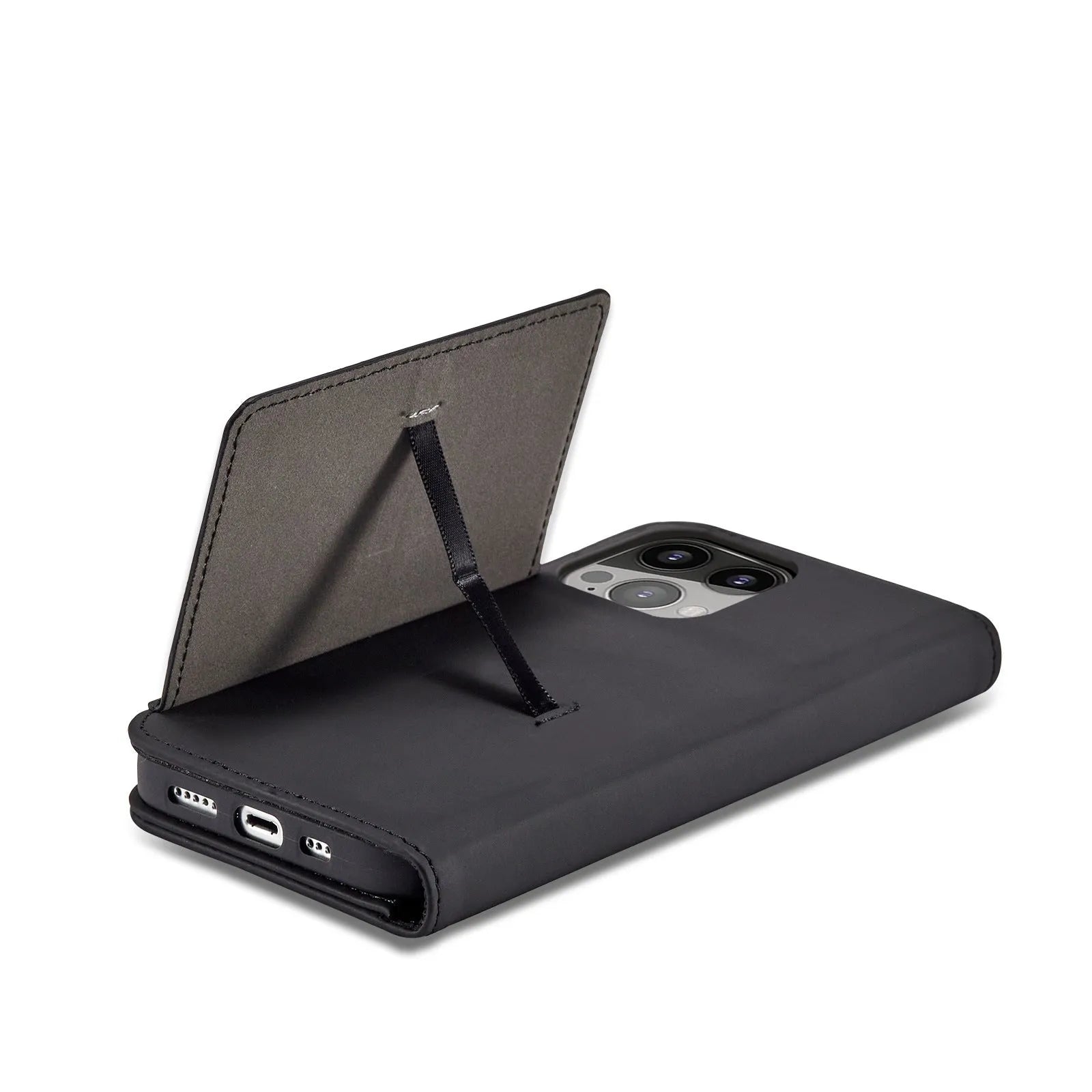 Card phone holster holder protective cover in solid colour with card slot flipped open showing phone