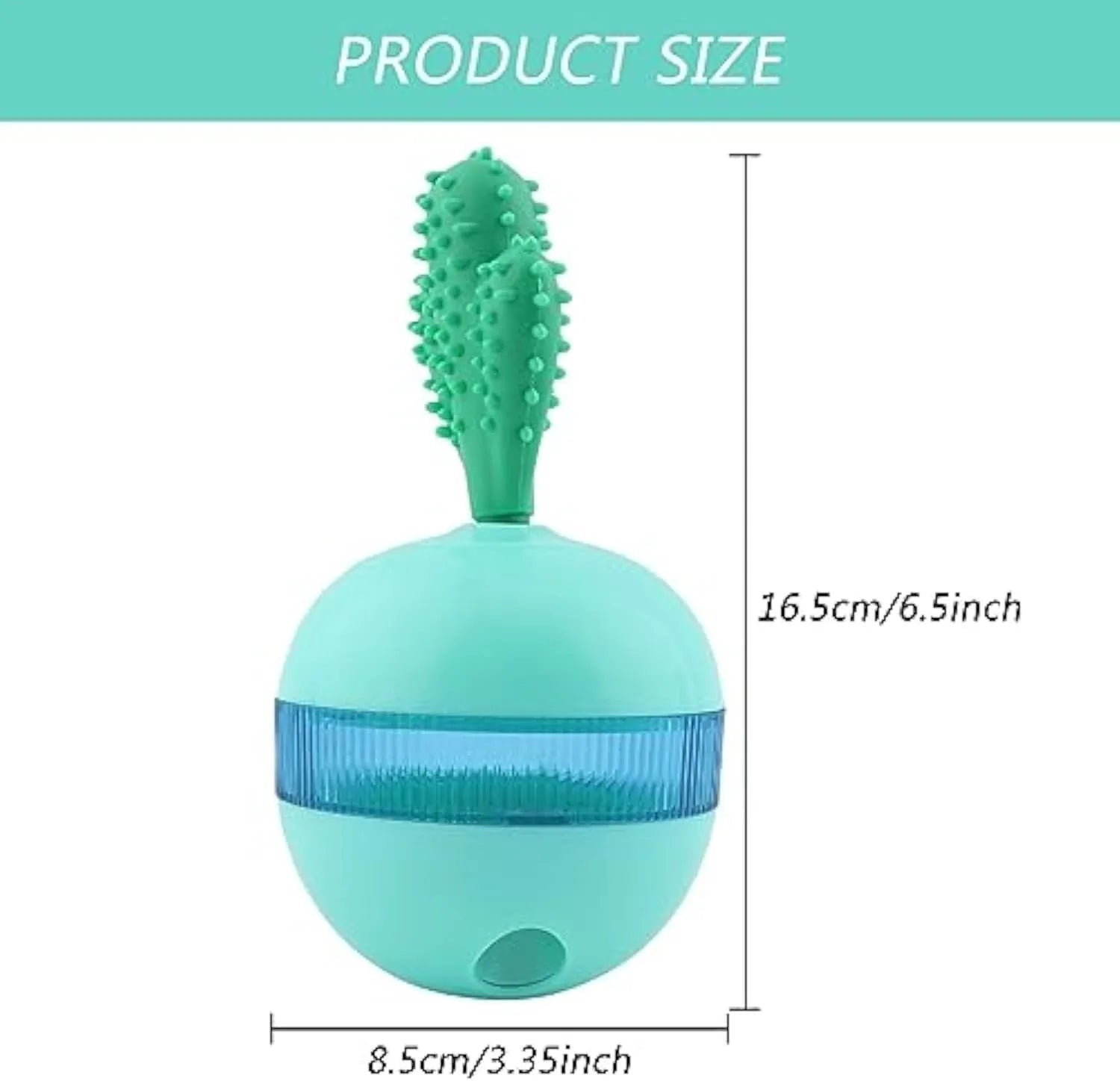 Blue and green durable rubber interactive dog treat dispenser puzzle ball for medium large dogs
