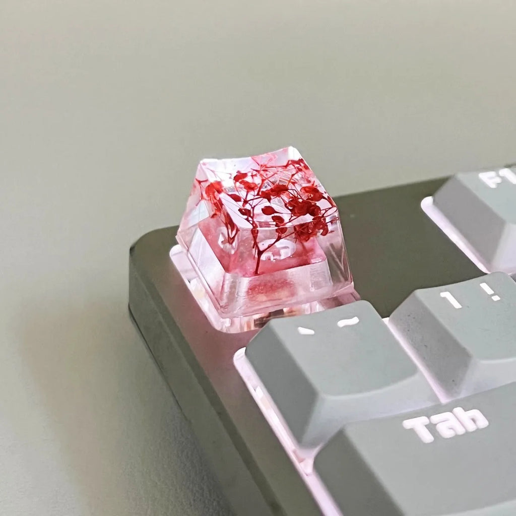 Transparent resin starry sky artisan keycap for Cherry MX mechanical keyboards in multiple colours
