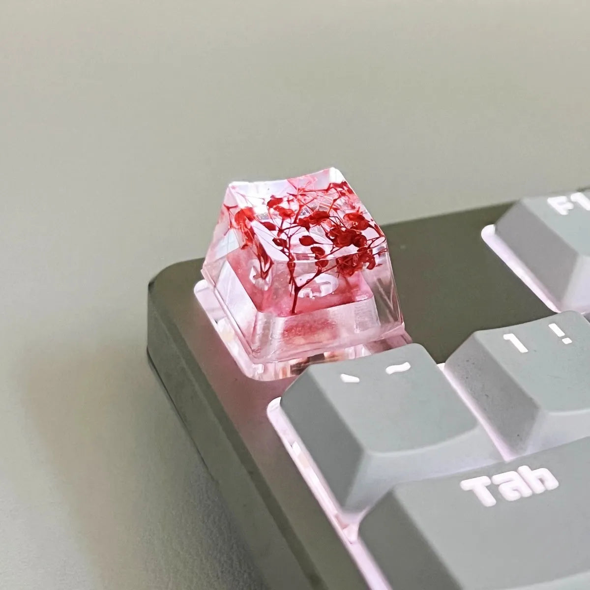 Transparent resin starry sky artisan keycap for Cherry MX mechanical keyboards in multiple colours
