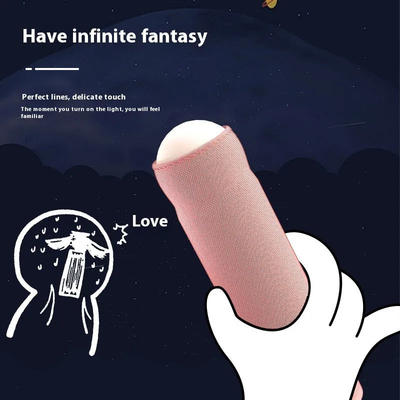 Handheld LED night light with fabric cover and base, warm light, black or pink, 92 x 193mm