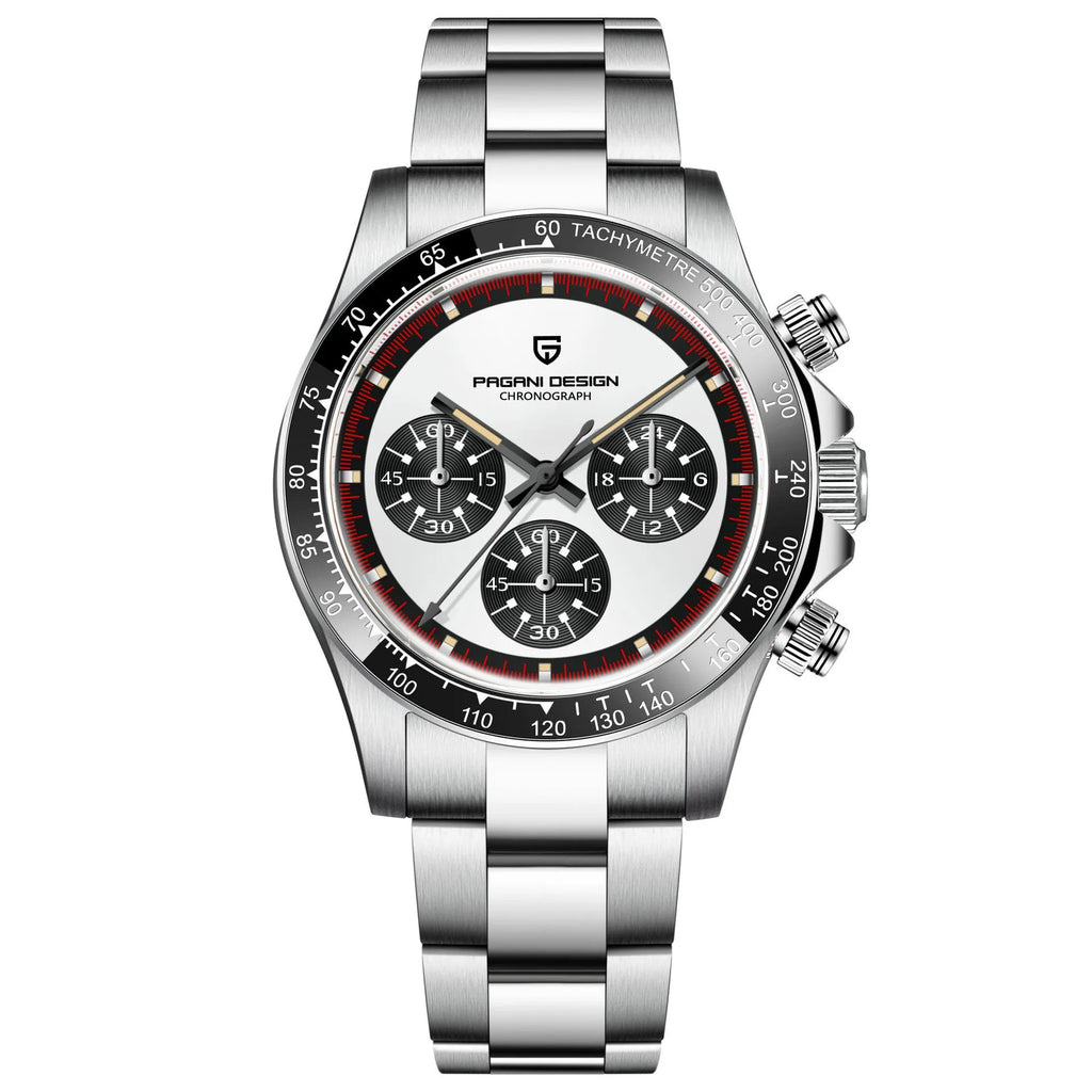 Berjani men's quartz chronograph watch with stainless steel bracelet and 40mm dial