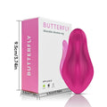 Rose red APP controlled wearable female massager with butterfly design and USB charging