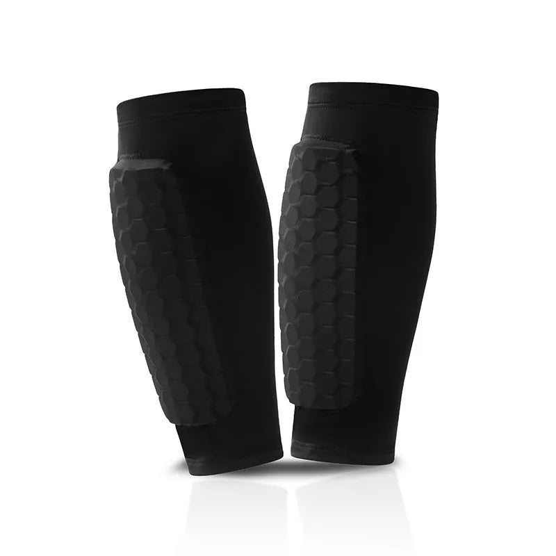 Anti-collision polyester outdoor sports leg warmer in black for running and cycling