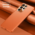 Plain leather texture TPU phone case with metal lens patch for Samsung Galaxy, Athens Black colour