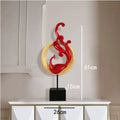 Resin phoenix ornament in rose gold, silver, or red for mantelpiece or table decoration