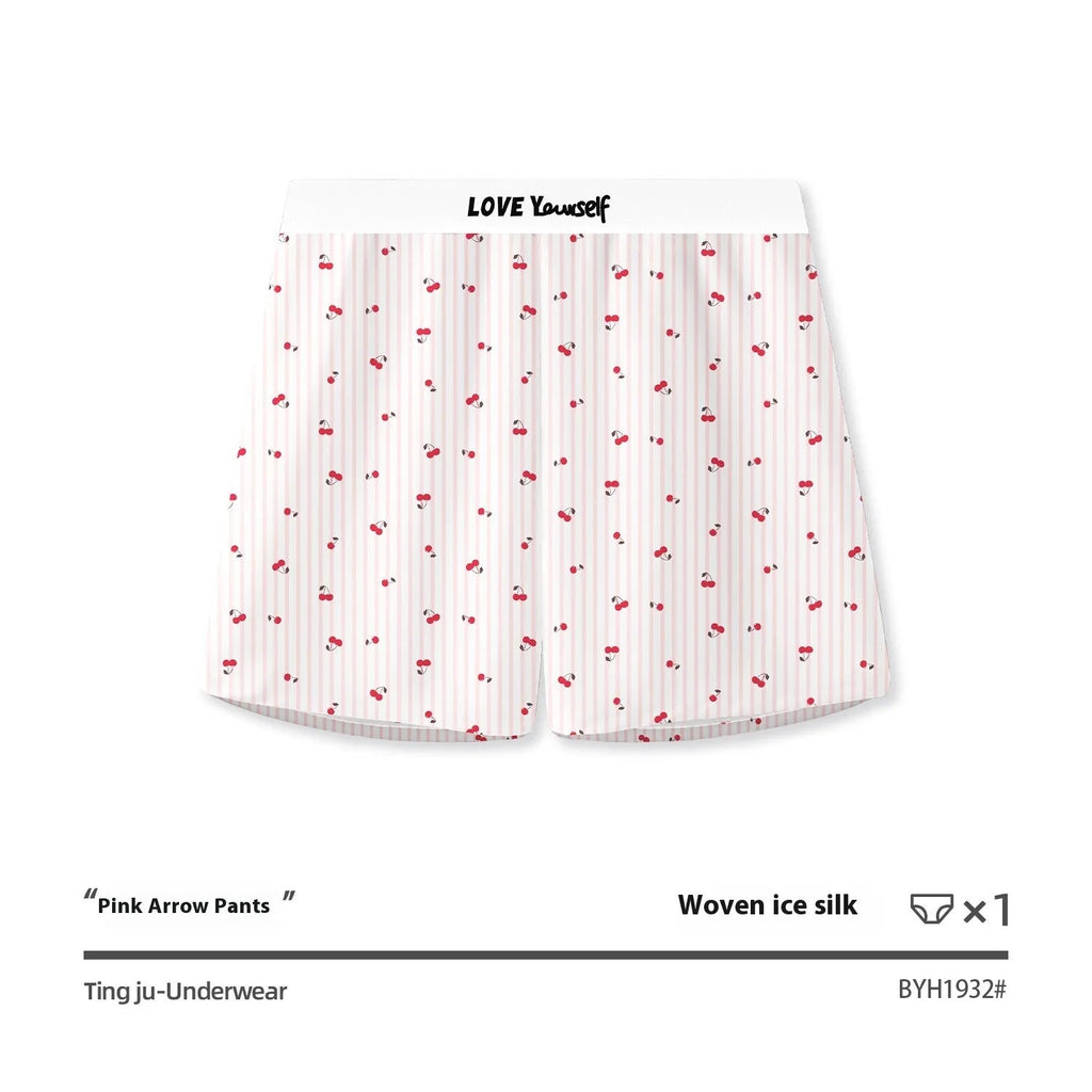 Men's leopard print boxer briefs with loose woven Ice Silk fabric in quick-drying sports design