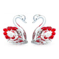 White crystal swan ornament in modern simplicity style on a desktop