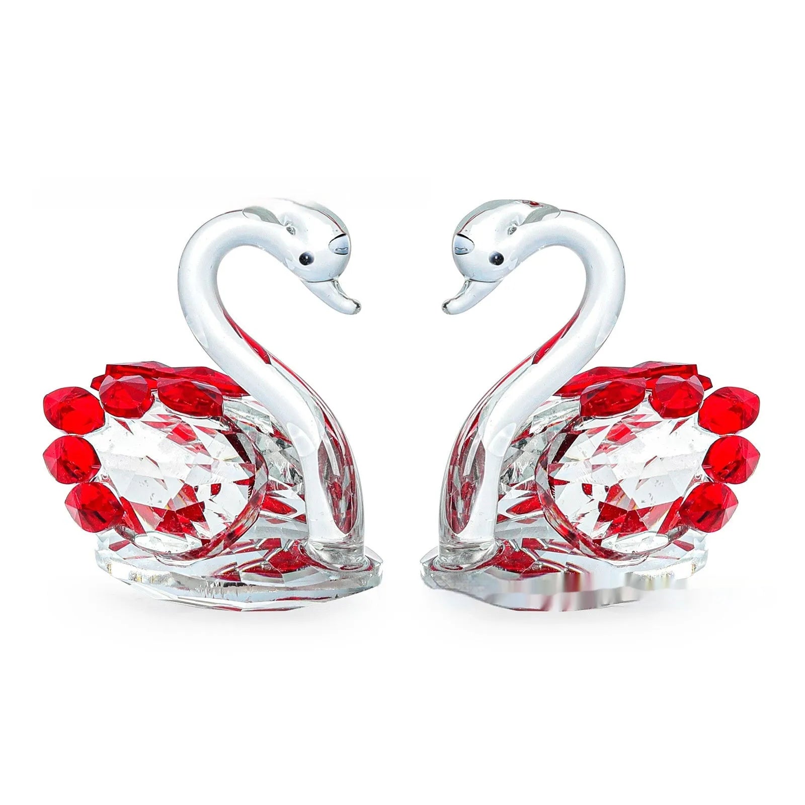 White crystal swan ornament in modern simplicity style on a desktop