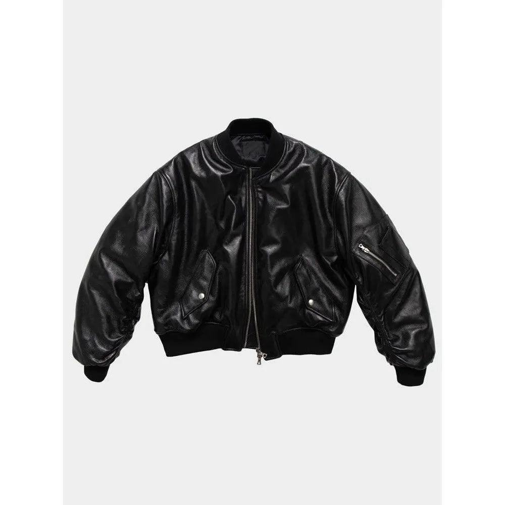 Mauroicardi black Pu leather jacket with striped pattern, loose fit, sleeveless, for men autumn