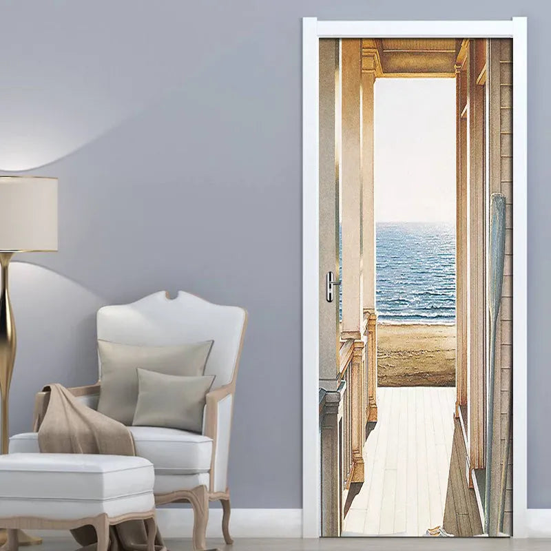 American landscape mural wall sticker 77x200cm PVC self-adhesive door decal