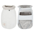 Solid colour dog winter vest with cotton padding for warmth in sizes S M L XL.