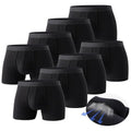 Men's bamboo fibre lace boxer briefs in black - breathable nylon blend with cotton-lined cup - front view