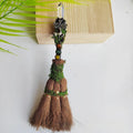 Natural crystal chalcedony broom magic prop in white crystal colour, oval pointed column design