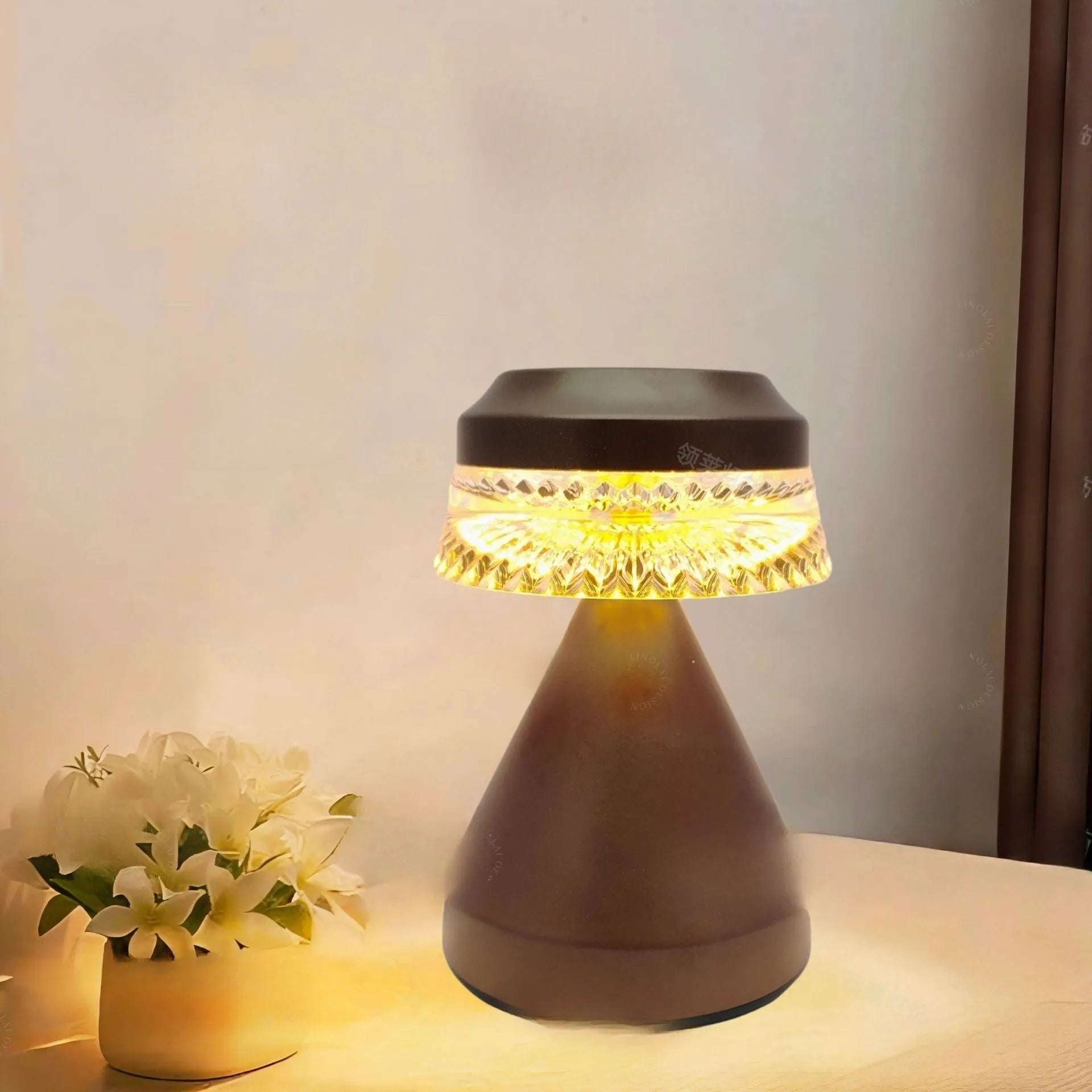 Creative small LED night lamp in orange with USB charging cable