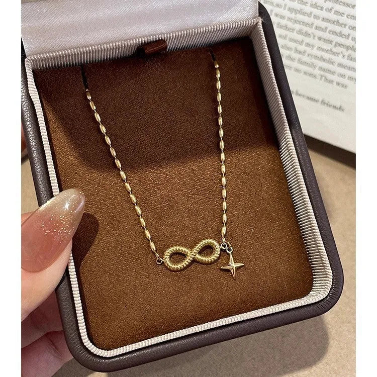 Gold titanium steel asterism pendant anklet for women single bar chain geometric shape