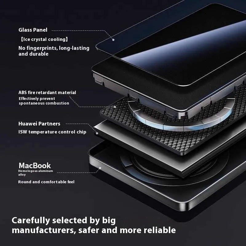 Magnetic wireless power bank 5000mAh in Space Gray, 8.9 x 66.1 x 102.5mm, with USB-C and 15W wireless charging