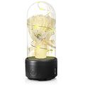 LED floral bouquet night light with Bluetooth speaker in glass cover showing multiple colour options