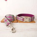 Mint zigezi polyester dog collar and matching leash set in tear-resistant construction
