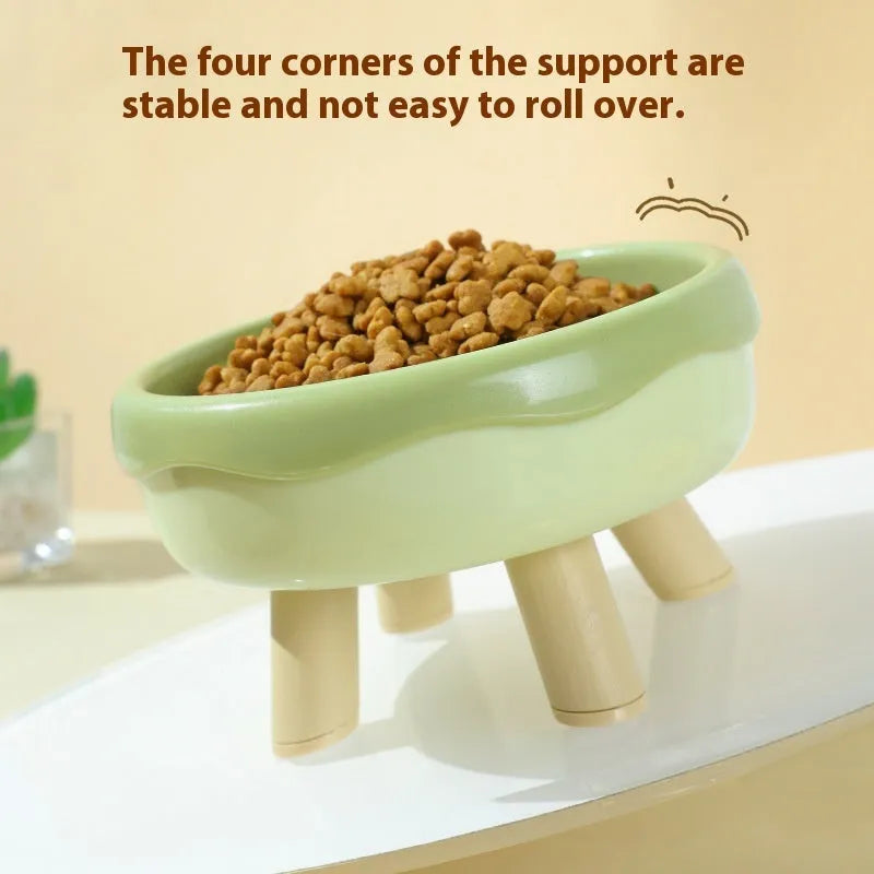 Donut Four Legs cat bowl in PP plastic, 300ml, stable four-leg design for anti-spill feeding