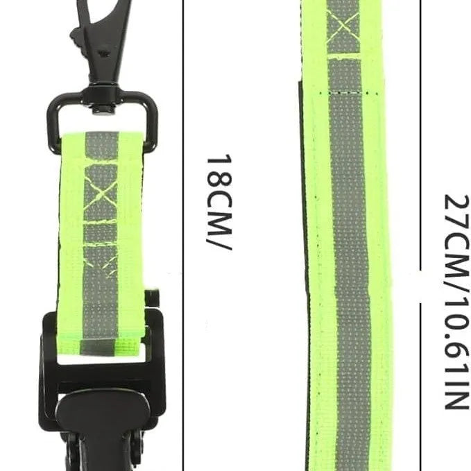 Fluorescent green metal safety clip with reflective tape and buckle for industrial glove clamping