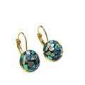 Handmade mother-of-pearl earrings with Chinese character Fu Chanel style for women