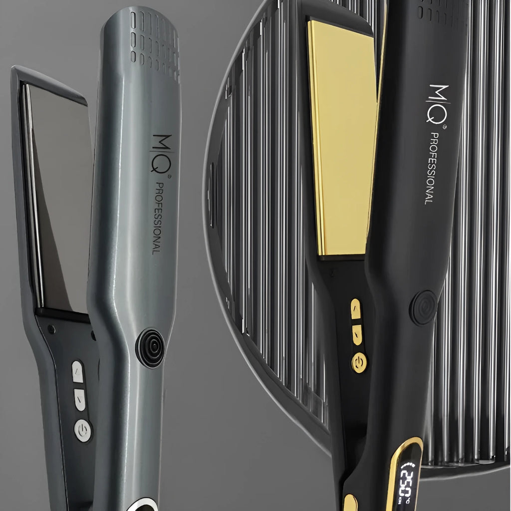 Negative ion hair straightener with tourmaline ceramic plates, 10 temperature settings, available in large or small size