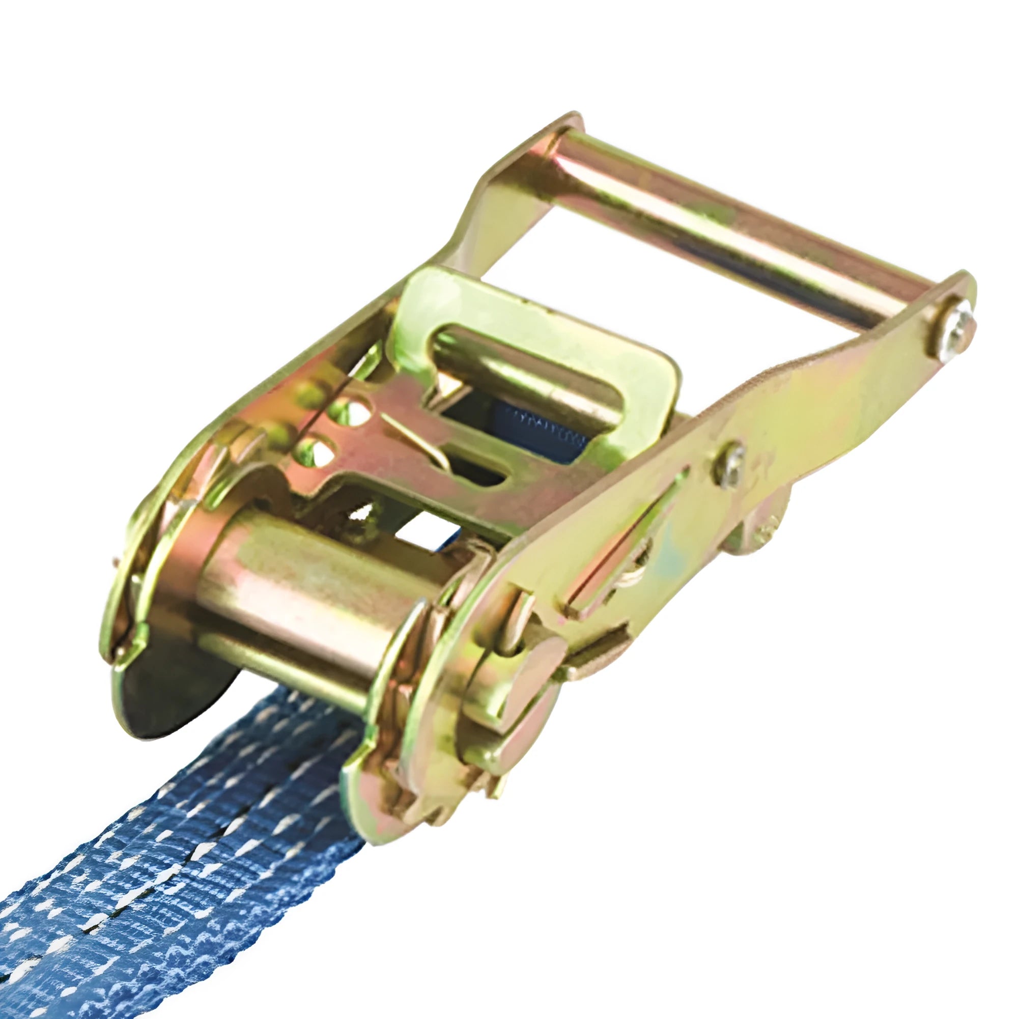Ratchet tensioner furniture fastening strap with double hook system for cargo binding
