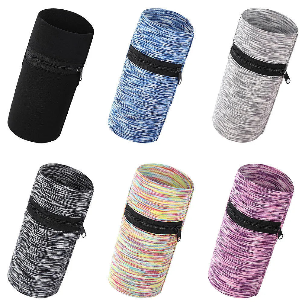 Large capacity polyester sports arm bag for running and walking with adjustable strap