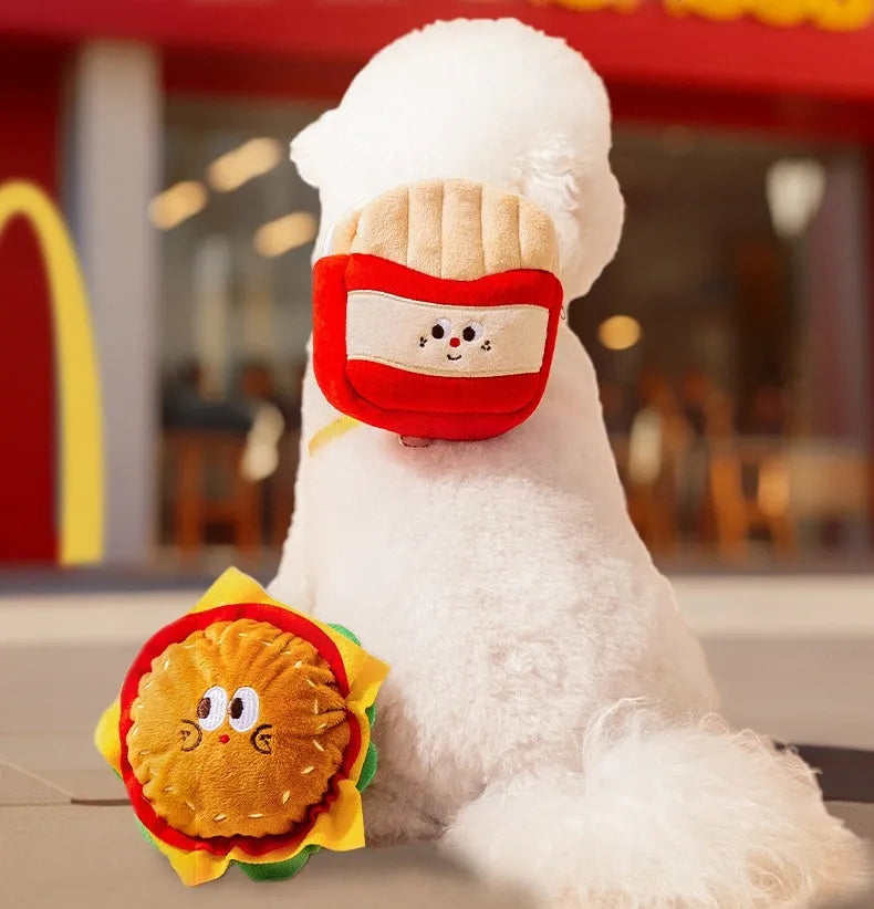 Cartoon hamburger design adjustable vest leash rope for pets in backpack escape proof construction