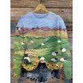 Women's little flower digital print round neck sweater in a colour from the YPM935 range.