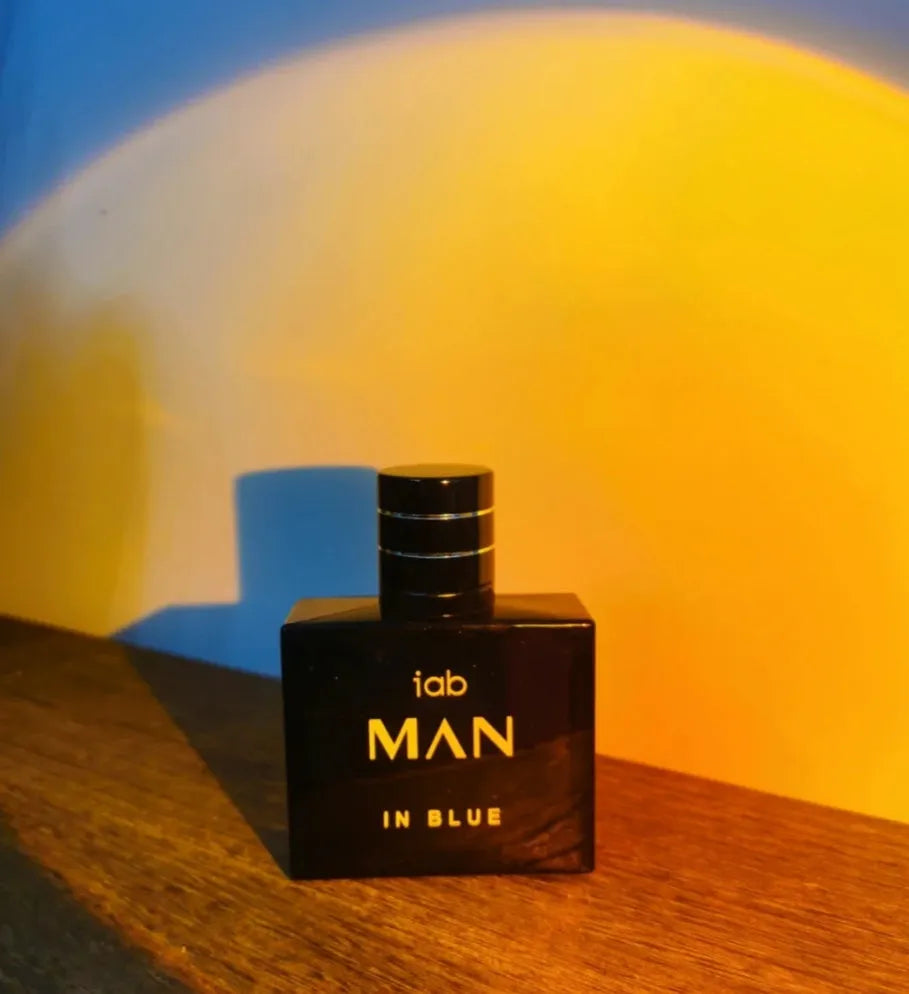 50ml glass bottle of men's citrus perfume with spray applicator