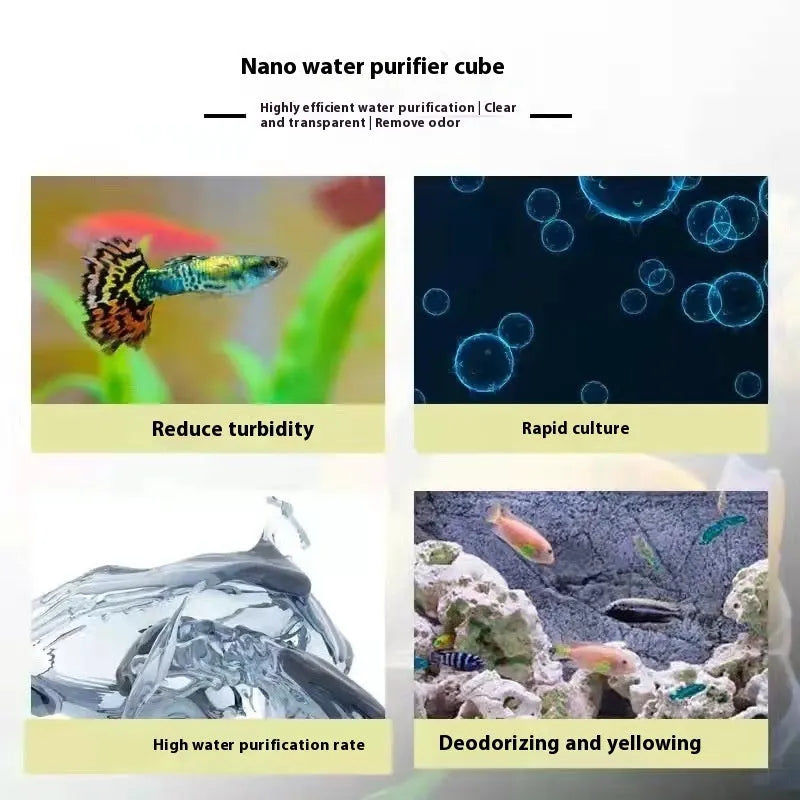 Large black activated carbon fish tank water purification cube measuring 10cm x 10cm x 10cm