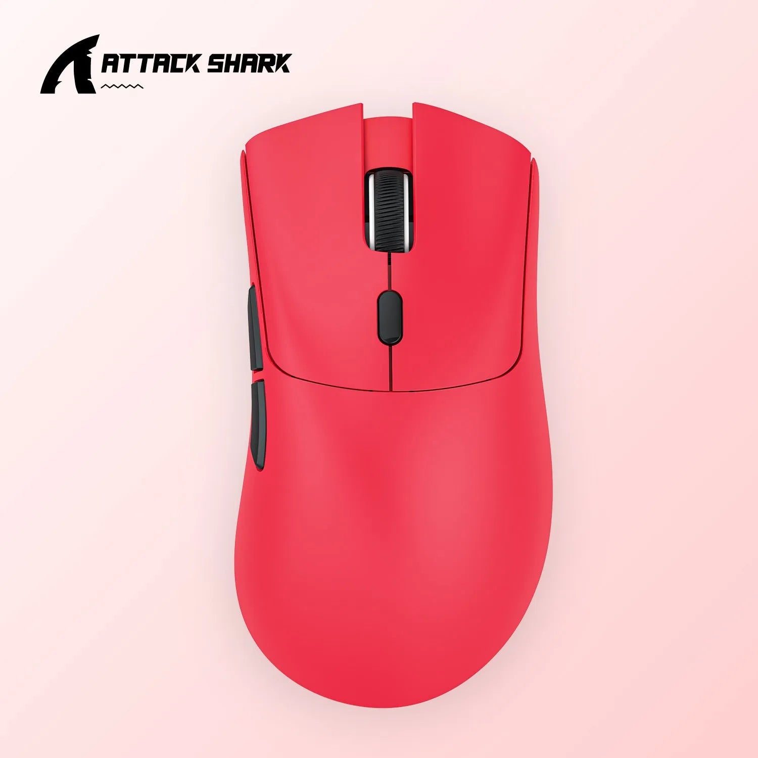Attack Shark wireless Bluetooth mouse in black, white, or red colours on desk