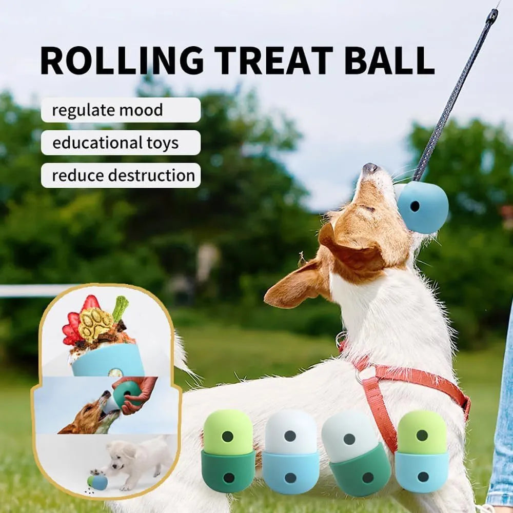 Food-grade silicone dog treat puzzle toy in two-tone colours for small and medium dogs