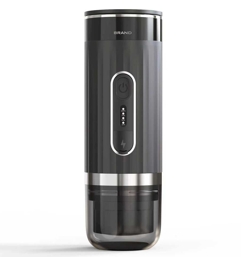 Portable black coffee machine for outdoor camping and car use with K CUP capsule compatibility