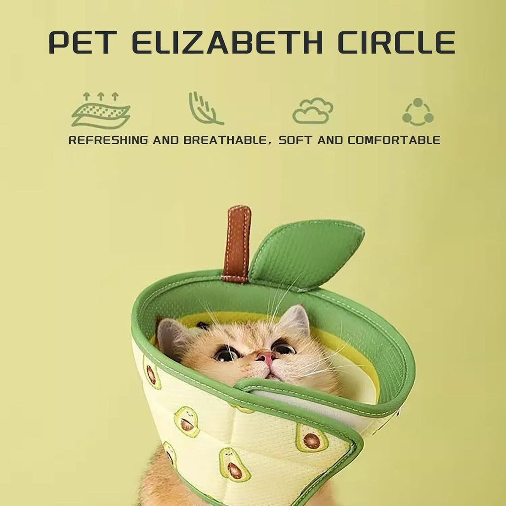 Soft EPE cat recovery cone collar with adjustable strap and folding edge design