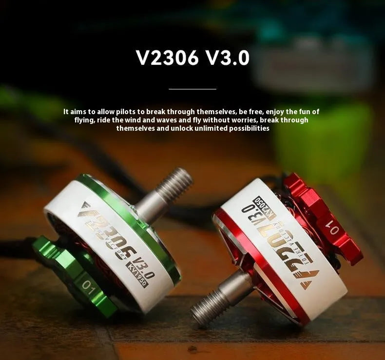 5-inch FPV brushless motor for crossing machine UAV, plastic, V2306 KV1750/KV1950/KV2550, orange and pink options
