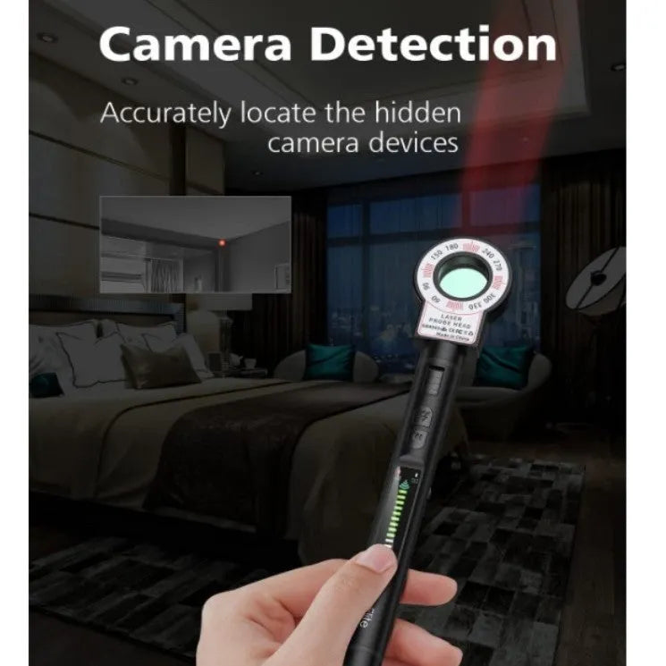 Black SC18 wireless signal and radio wave detector, handheld GPS detector for counter-surveillance use