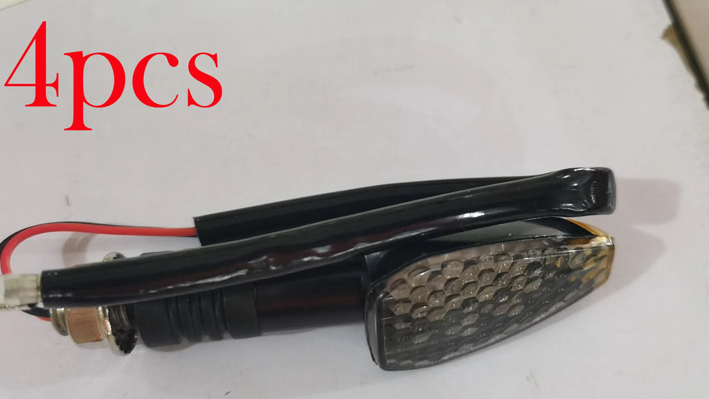 Motorcycle LED turn signal light 85mm length yellow light blackened shell