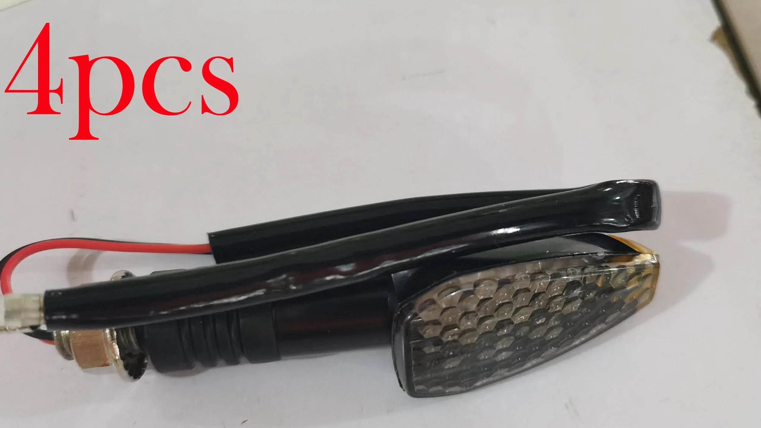 Motorcycle LED turn signal light 85mm length yellow light blackened shell