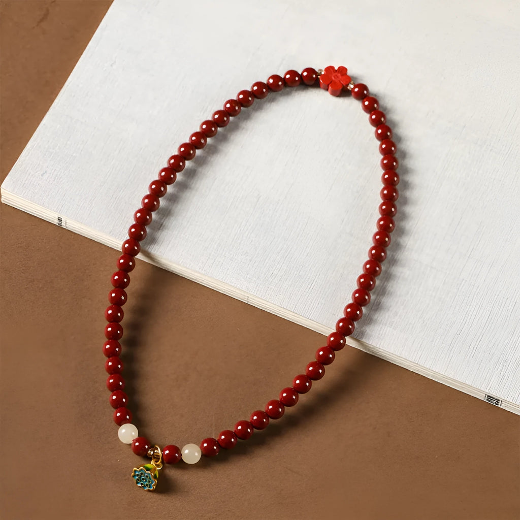 Purple gold sand cinnabar bracelet with double circle design and lotus seedpod centre